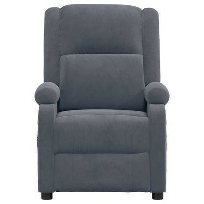 Poltrona Reclinabile Grigio Scuro in Velluto