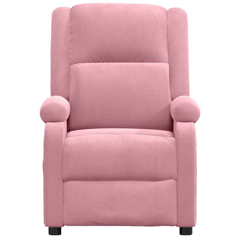 Poltrona Reclinabile Rosa in Velluto