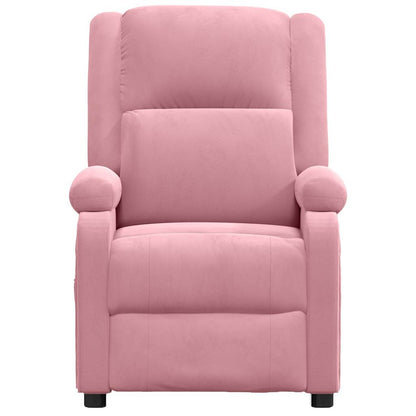 Poltrona Reclinabile Rosa in Velluto