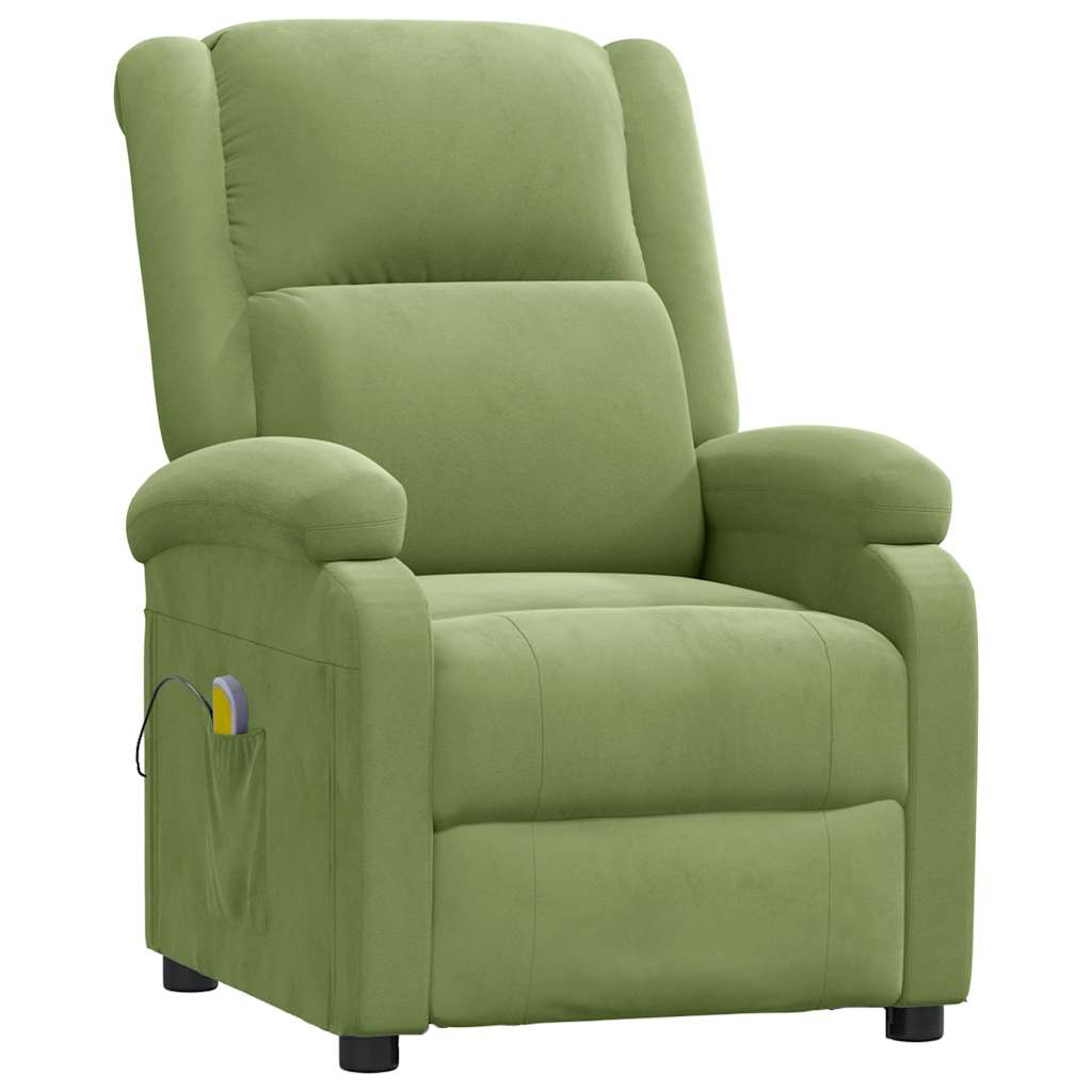 Poltrona Massaggiante Verde Chiaro in Velluto | homemem39