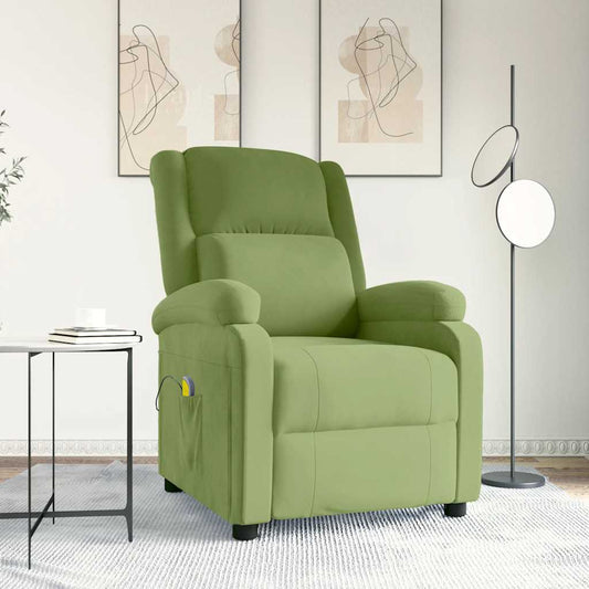 Poltrona Massaggiante Verde Chiaro in Velluto | homemem39