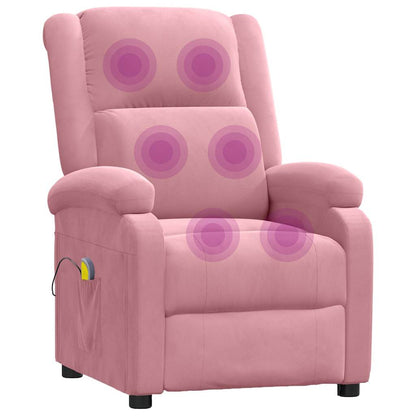 Poltrona Massaggiante Rosa in Velluto | homemem39