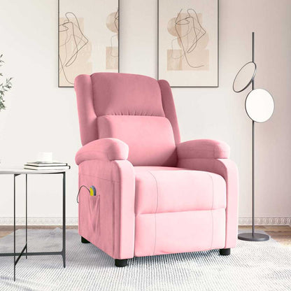 Poltrona Massaggiante Rosa in Velluto