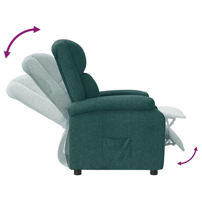 Poltrona Reclinabile in Tessuto Verde Scuro - homemem39