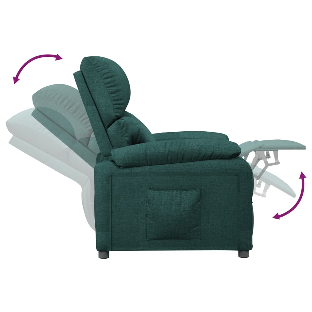 Poltrona Reclinabile in Tessuto Verde Scuro | homemem39