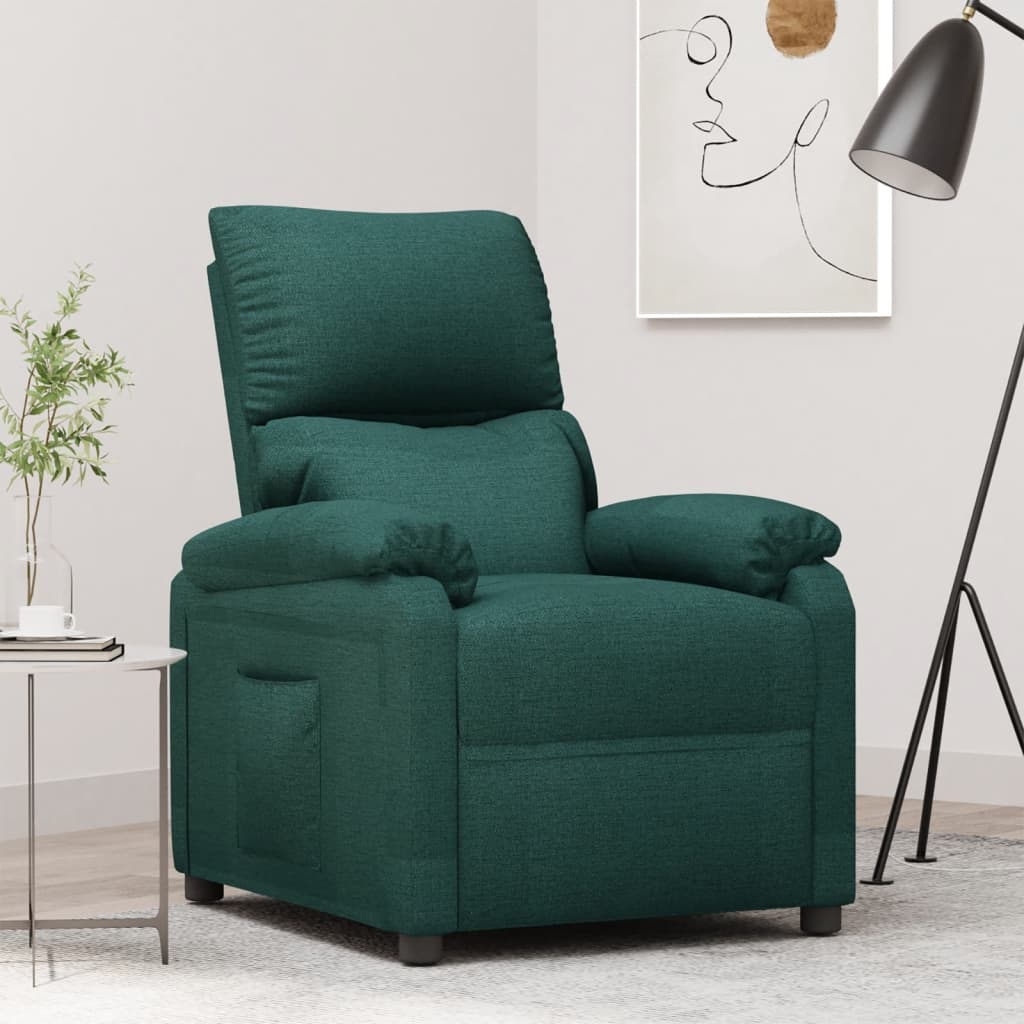 Poltrona Reclinabile in Tessuto Verde Scuro