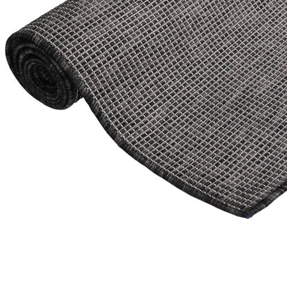 Tappeto da Esterni a Tessitura Piatta 80x250 cm Grigio - homemem39