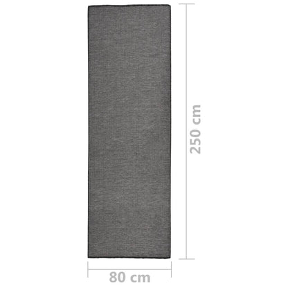 Tappeto da Esterni a Tessitura Piatta 80x250 cm Grigio - homemem39