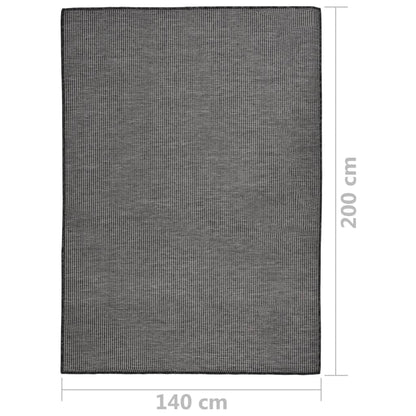 Tappeto da Esterni a Tessitura Piatta 140x200 cm Grigio - homemem39