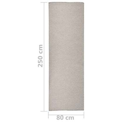 Tappeto da Esterni a Tessitura Piatta 80x250 cm Tortora