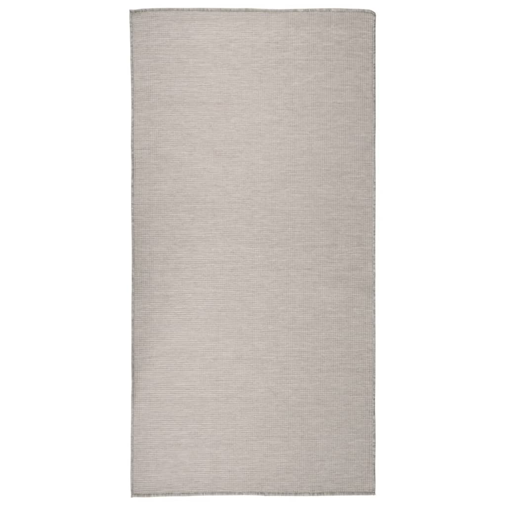 Tappeto da Esterni a Tessitura Piatta 100x200 cm Tortora - homemem39