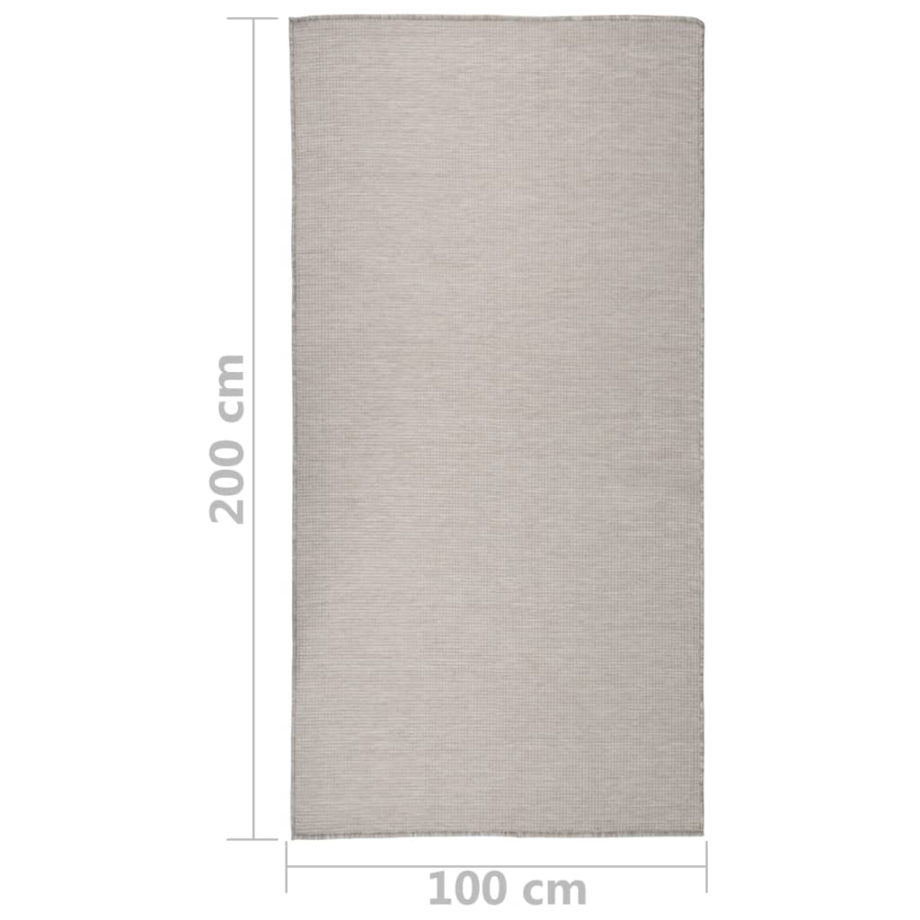 Tappeto da Esterni a Tessitura Piatta 100x200 cm Tortora - homemem39