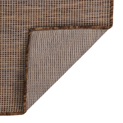 Tappeto da Esterni a Tessitura Piatta 80x150 cm Marrone | homemem39