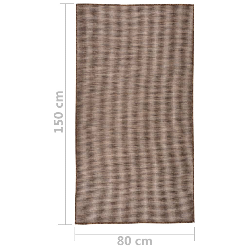 Tappeto da Esterni a Tessitura Piatta 80x150 cm Marrone | homemem39