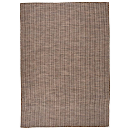 Tappeto da Esterni a Tessitura Piatta 140x200 cm Marrone