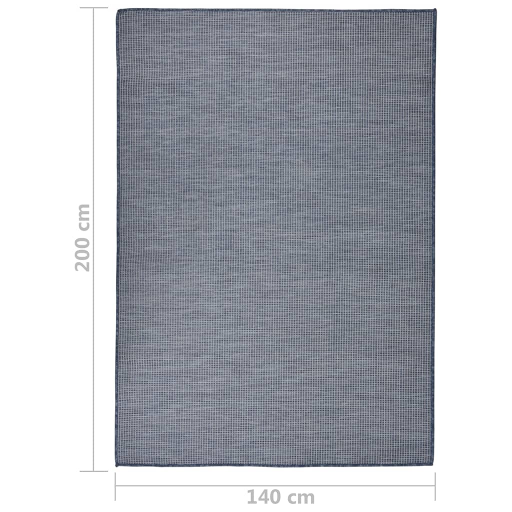 Tappeto da Esterni a Tessitura Piatta 140x200 cm Blu - homemem39