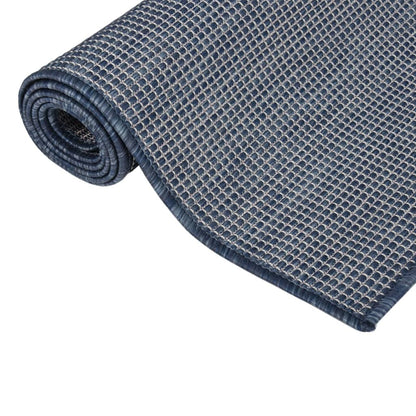 Tappeto da Esterni a Tessitura Piatta 160x230 cm Blu - homemem39