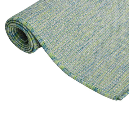 Tappeto da Esterni a Tessitura Piatta 140x200 cm Turchese - homemem39