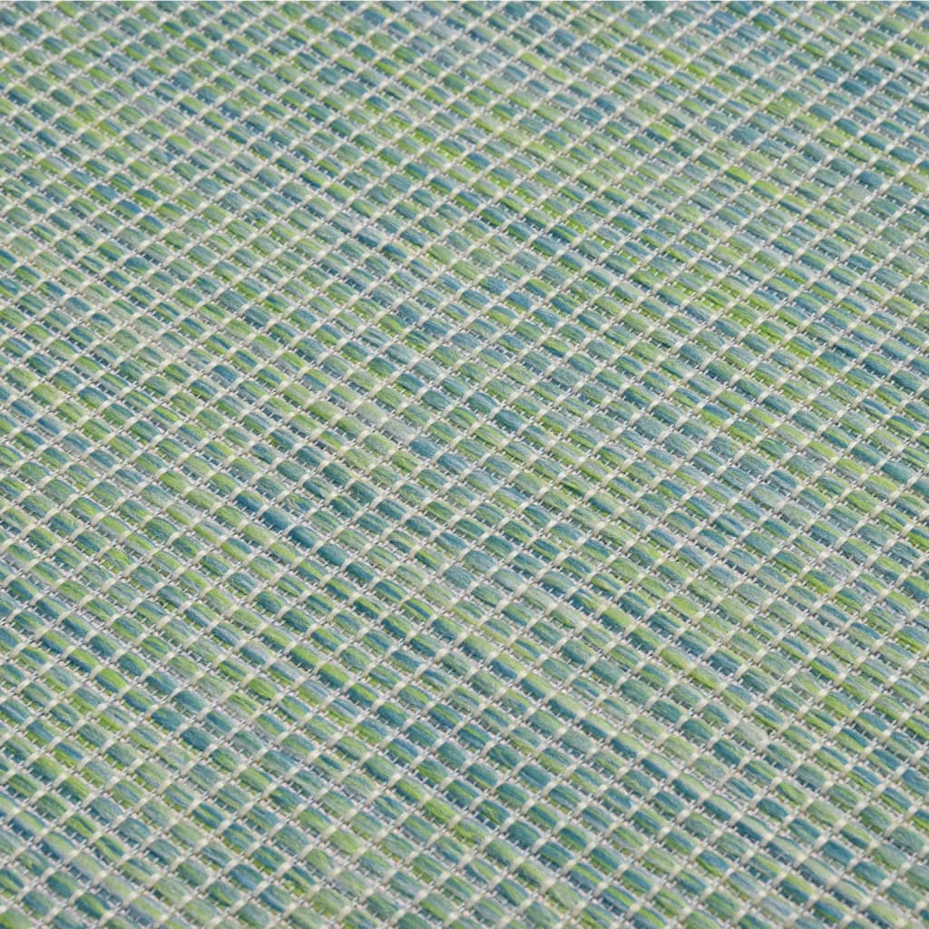 Tappeto da Esterni a Tessitura Piatta 140x200 cm Turchese - homemem39