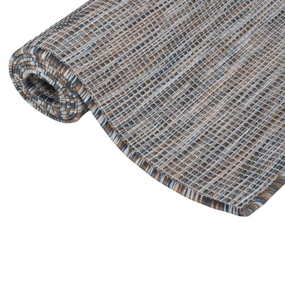 Tappeto da Esterni a Tessitura Piatta 120x170 cm Marrone e blu - homemem39