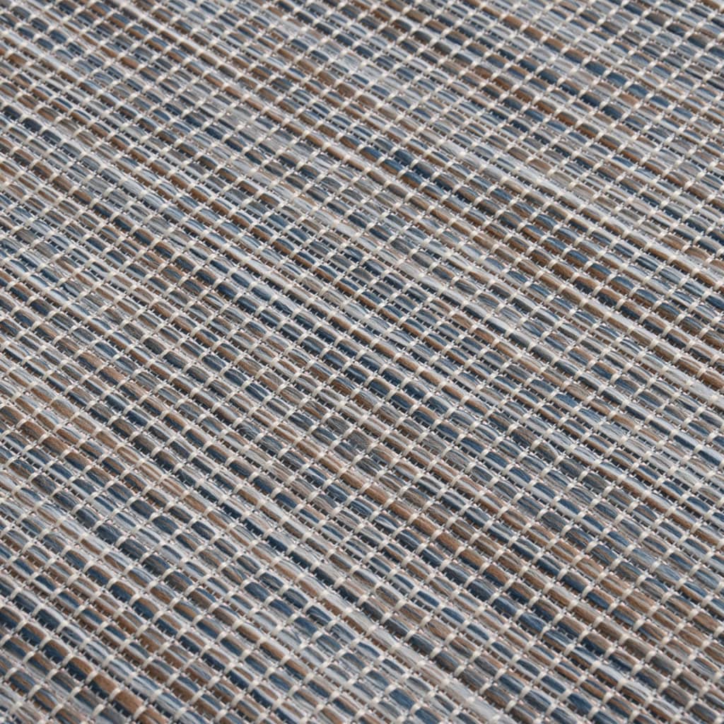 Tappeto da Esterni a Tessitura Piatta 120x170 cm Marrone e blu - homemem39