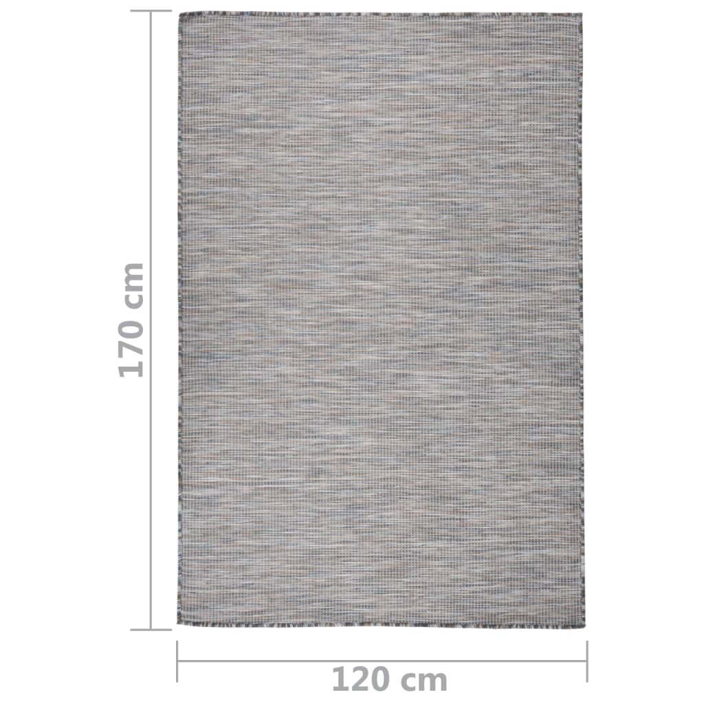 Tappeto da Esterni a Tessitura Piatta 120x170 cm Marrone e blu - homemem39
