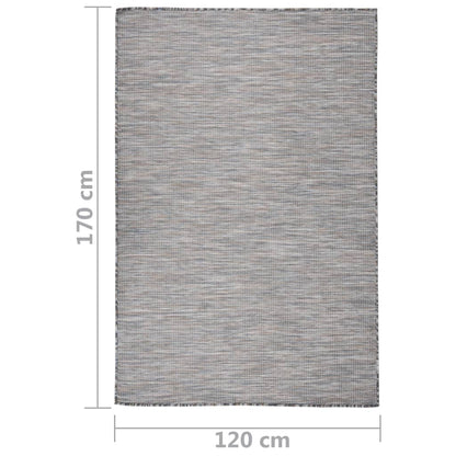 Tappeto da Esterni a Tessitura Piatta 120x170 cm Marrone e blu - homemem39