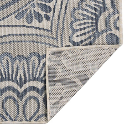 Tappeto da Esterni a Tessitura Piatta 100x200 cm Motivo Blu - homemem39