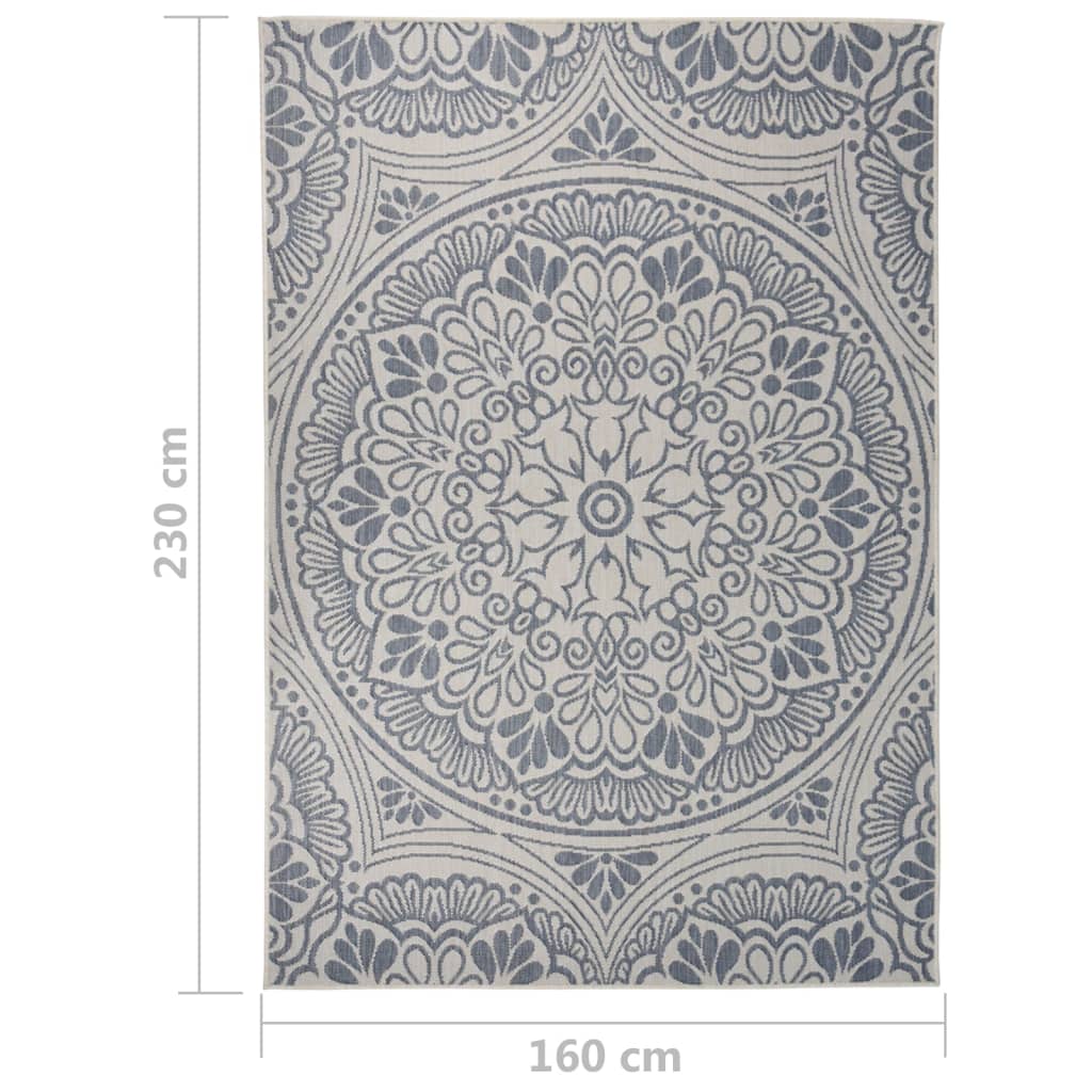 Tappeto da Esterni a Tessitura Piatta 160x230 cm Motivo Blu - homemem39