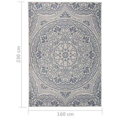 Tappeto da Esterni a Tessitura Piatta 160x230 cm Motivo Blu - homemem39
