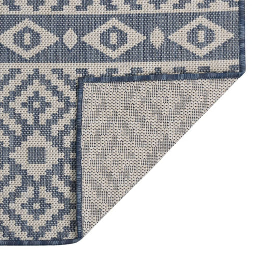 Tappeto da Esterni a Tessitura Piatta 120x170 cm Strisce Blu - homemem39