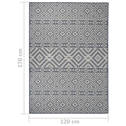 Tappeto da Esterni a Tessitura Piatta 120x170 cm Strisce Blu - homemem39