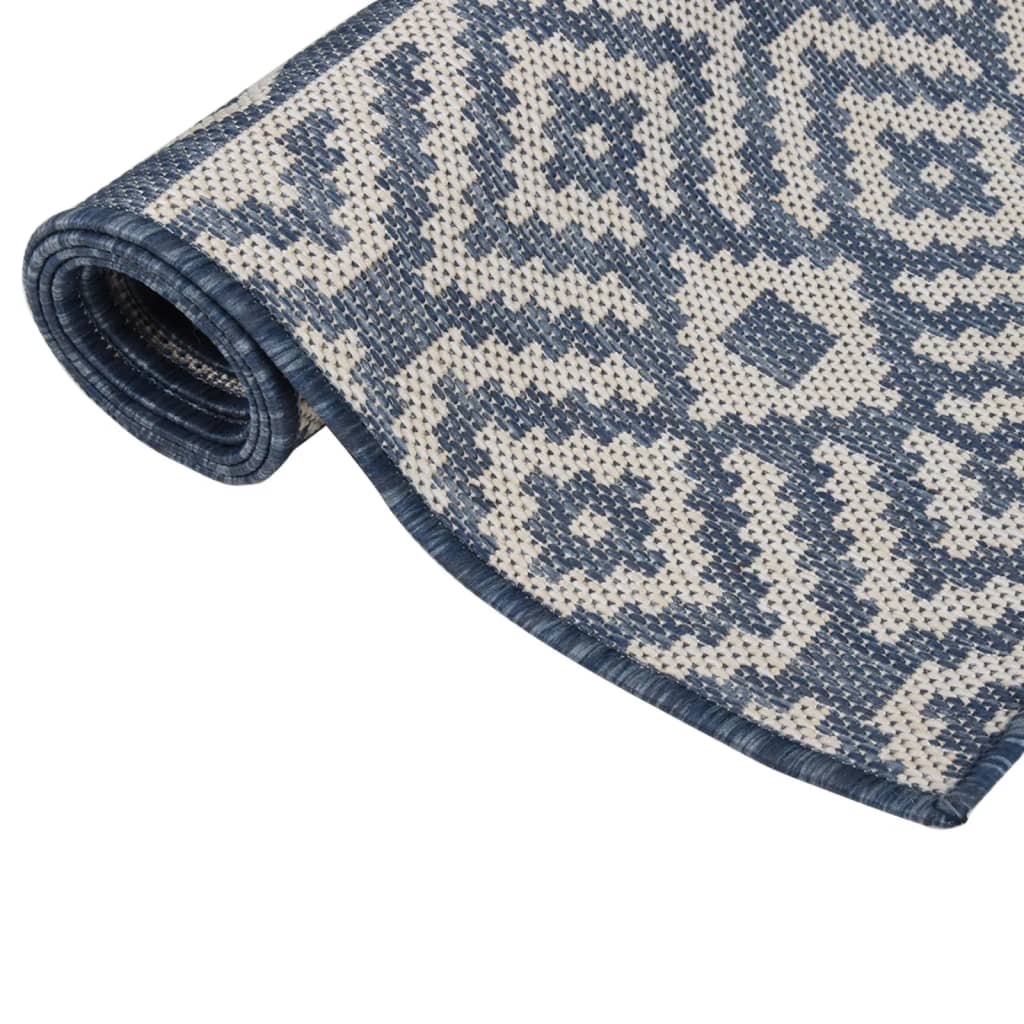 Tappeto da Esterni a Tessitura Piatta 200x280 cm Strisce Blu - homemem39