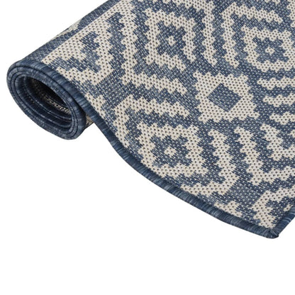 Tappeto da Esterni a Tessitura Piatta 200x280 cm Strisce Blu - homemem39