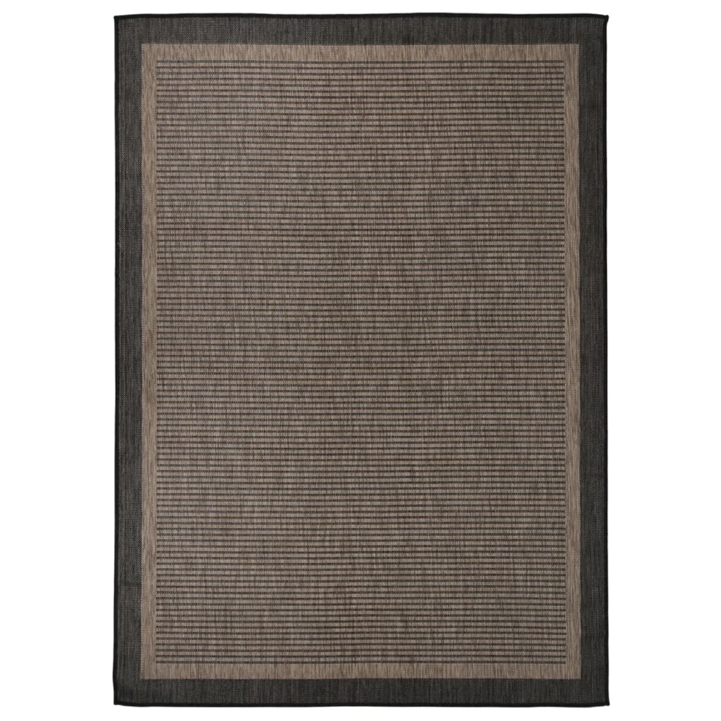 Tappeto da Esterni a Tessitura Piatta 120x170 cm Marrone Scuro - homemem39