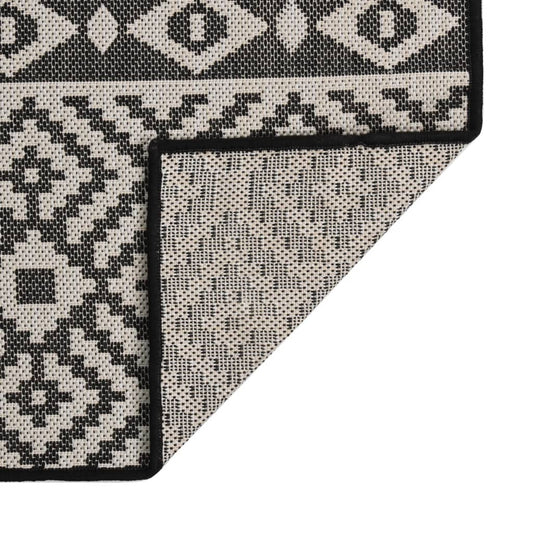 Tappeto da Esterni a Tessitura Piatta 200x280 cm Strisce Nere - homemem39