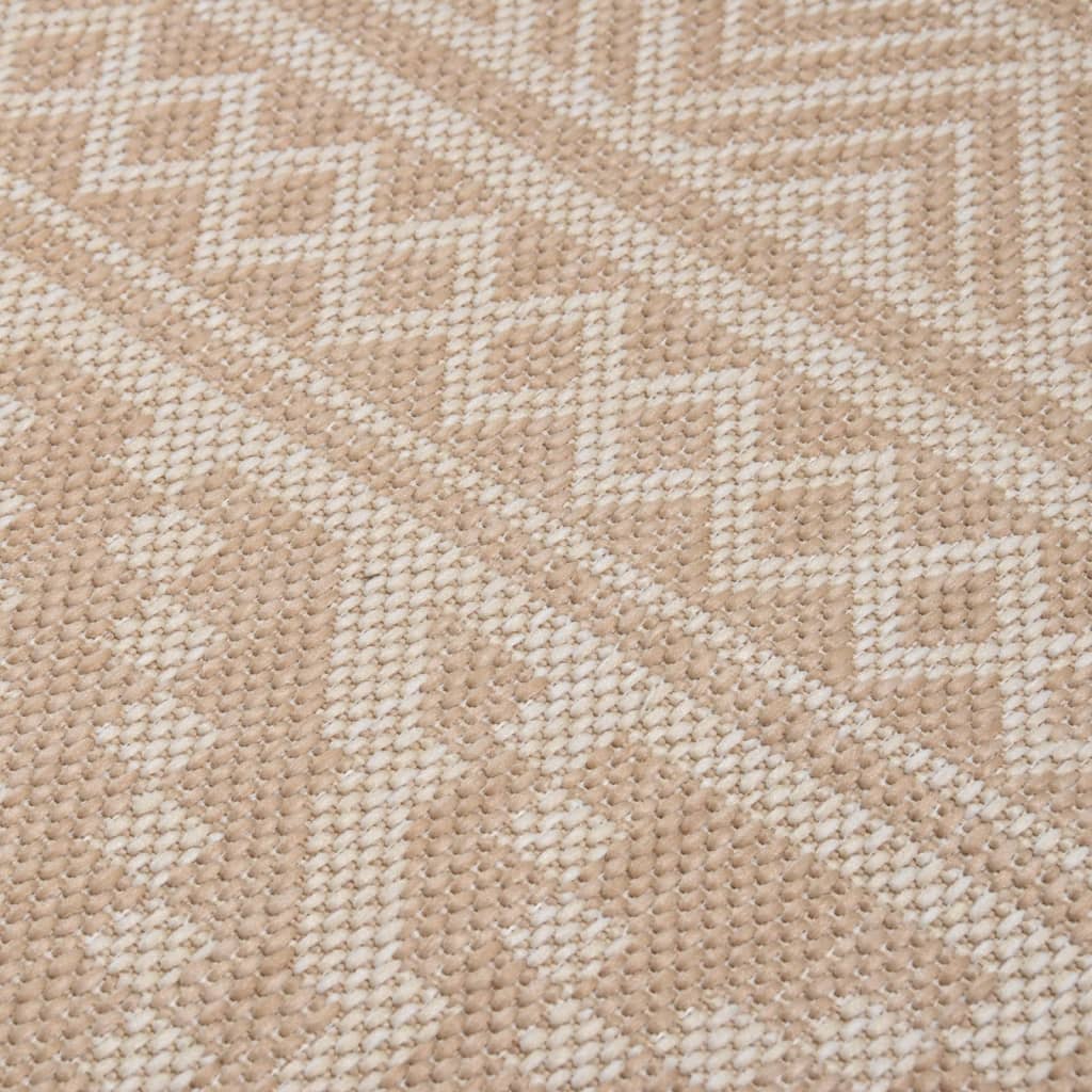 Tappeto da Esterni a Tessitura Piatta 140x200cm Strisce Marroni - homemem39