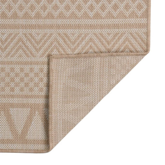Tappeto da Esterni a Tessitura Piatta 160x230cm Strisce Marroni - homemem39