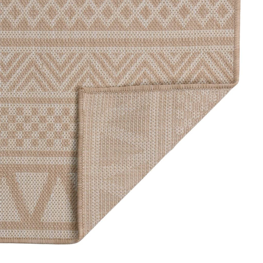 Tappeto da Esterni a Tessitura Piatta 200x280cm Strisce Marroni - homemem39