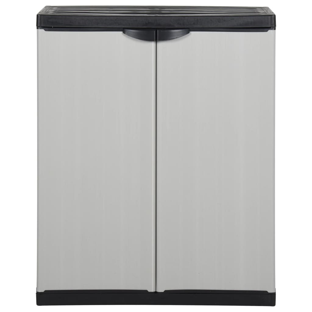 Armadietto da Giardino con 1 Ripiano Grigio e Nero 68x40x85 cm | homemem39