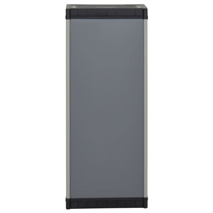 Armadietto da Giardino con 1 Ripiano Grigio e Nero 35x40x85 cm - homemem39
