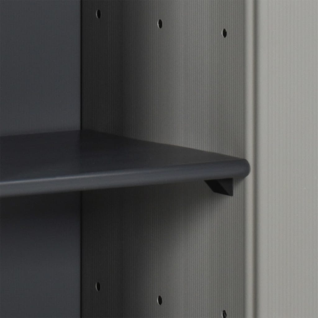 Armadietto da Giardino con 1 Ripiano Grigio e Nero 35x40x85 cm | homemem39
