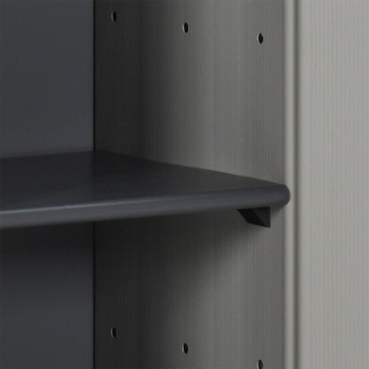 Armadietto da Giardino con 1 Ripiano Grigio e Nero 35x40x85 cm | homemem39