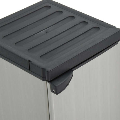 Armadietto da Giardino con 1 Ripiano Grigio e Nero