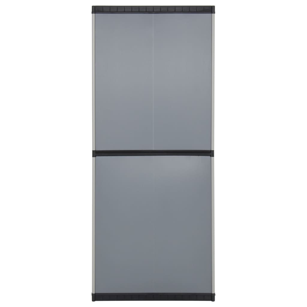 Armadietto da Giardino con 3 Ripiani Grigio e Nero 68x40x168 cm | homemem39