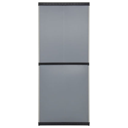 Armadietto da Giardino con 3 Ripiani Grigio e Nero 68x40x168 cm | homemem39