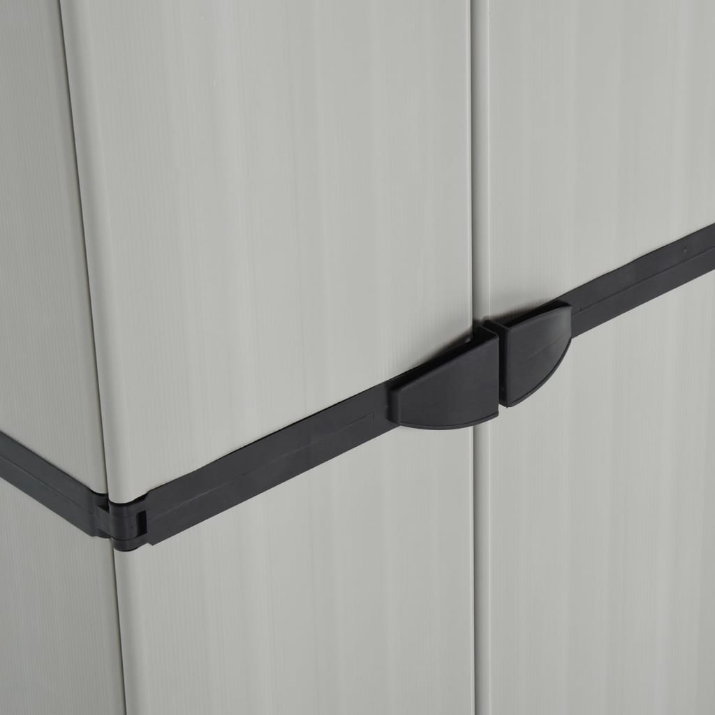 Armadietto da Giardino con 3 Ripiani Grigio e Nero 68x40x168 cm | homemem39
