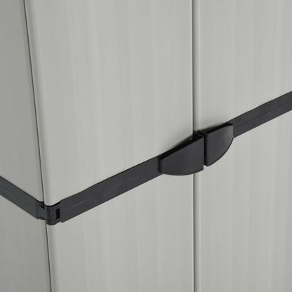 Armadietto da Giardino con 3 Ripiani Grigio e Nero 68x40x168 cm | homemem39