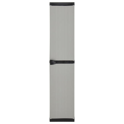 Armadietto da Giardino con 3 Ripiani Grigio e Nero 34x40x168 cm | homemem39
