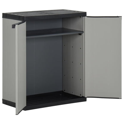 Armadio per Rifiuti da Giardino Grigio e Nero 68x40x85 cm in PP - homemem39